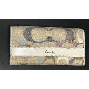 Coach Optic Linen and Leather Wallet